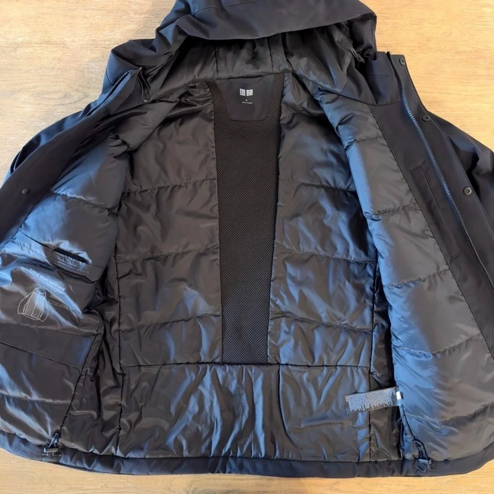 Mens Uniqlo Hybrid Down Water-repellent‎ Insulated Outerwear Jacket-Black-Size M